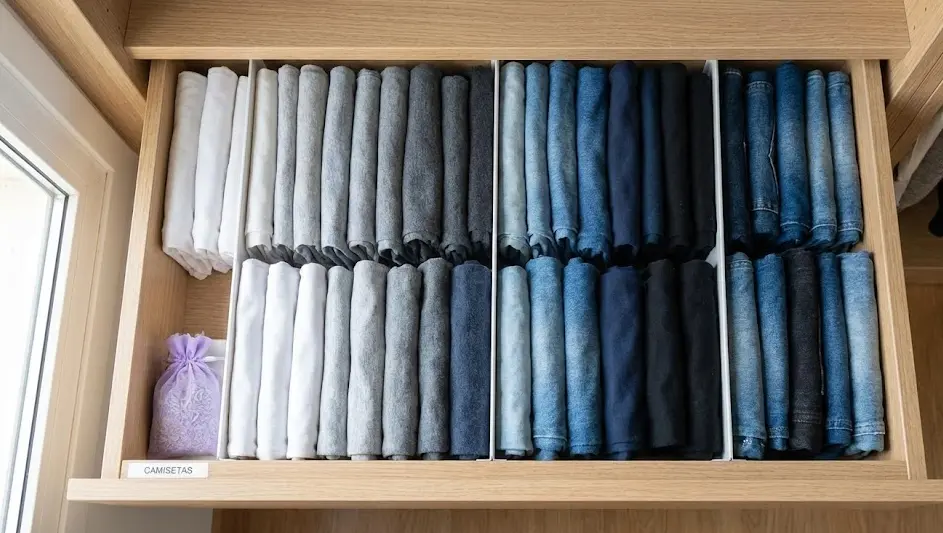 El Método Definitivo para Organizar tu Armario: Doblado Vertical y Cambio de Temporada