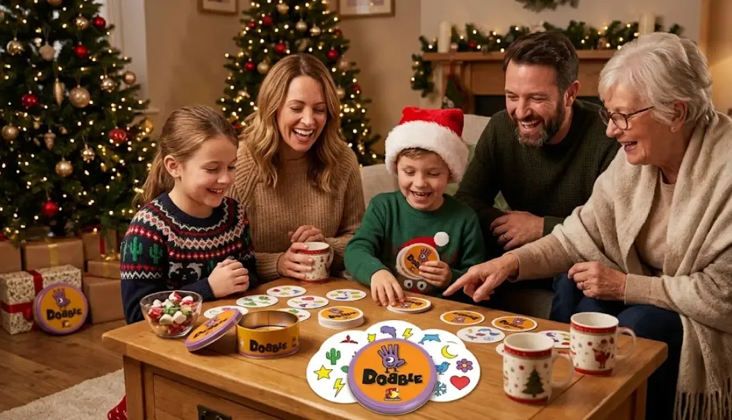 Juego de mesa Dobble, regalo familiar perfecto para niños y adultos en Navidad