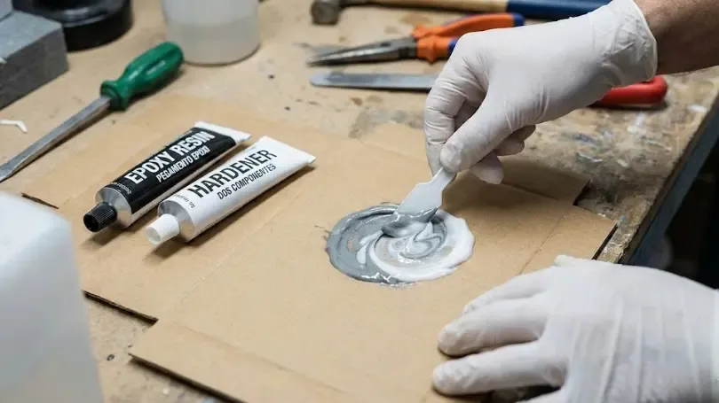 Kit de pegamento epoxi de dos componentes con espátula de mezcla