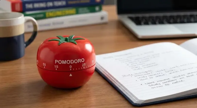 Reloj de cocina con forma de tomate simbolizando la técnica Pomodoro